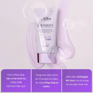 Kem Chống Nắng d'Alba Nâng Tông Tím Hiệu Chỉnh Sắc Da 50ml Waterfull Tone-Up Purple Correcting Sun Cream SPF50+ PA++++
